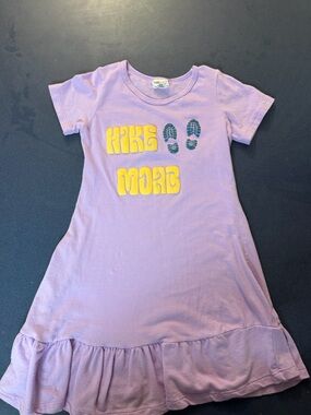Kids "Hike More" Lavender Short-Sleeve Dress